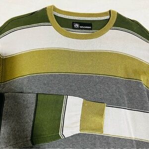 Ocean Current Men’s Striped Crewneck Sweater Pullover- Stripped- Size L